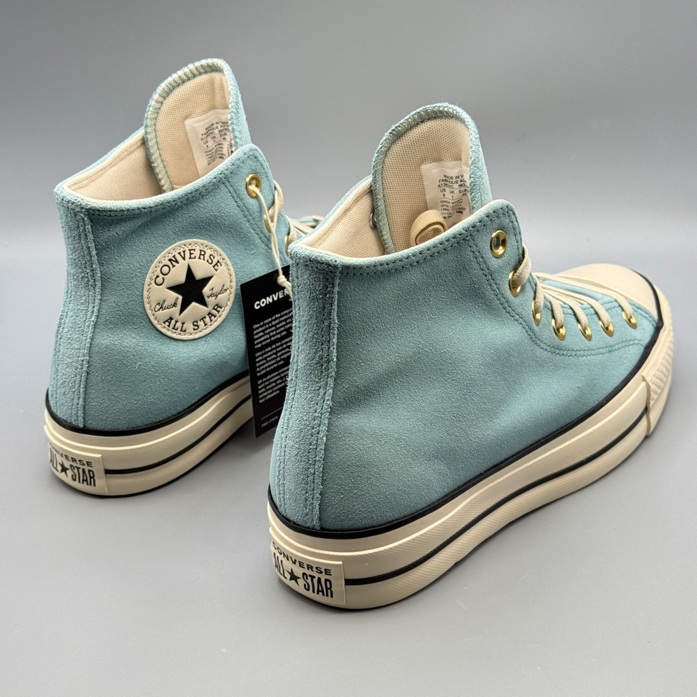 Converse Women's 9 Hi Top Platform Blue Sneakers Leather Suede CTAS Lift A13824C - Picture 12 of 13